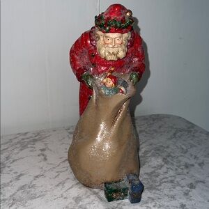 Hallmark Santa with Red Suit and Green Accents